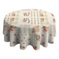 thumbnail image 4 of Pioneer Flower Floral Print Pattern Round Tablecloth 60"x60",Wrinkle Wipeable Table Cloth for Kitchen Dining Room Picnic Patio Party, 4 of 6