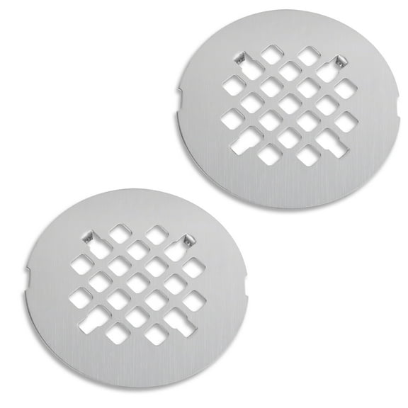 Sekonow 2 Pack 4-1/4 Inch OD Shower Drain Cover, 18/8 Stainless Steel Snap-in Round Shower Drain Strainer, Bathroom Shower Drain Hair Catcher Replacement Floor Drain Cover