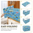 thumbnail image 2 of Yayeee Collapsible Cube Storage Bin with Lid Fabric Closet Decorative Basket with Handles, Blue Cartoon Truck Pattern, 2 of 7