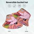 thumbnail image 2 of Yiaed Flamingo Riding a Bicycle Print Reflective Stripe Bucket Hat Unisex Funny Outdoor Fisherman Cap Beach Sun Hat, 2 of 5