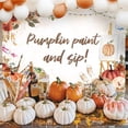 thumbnail image 2 of Fondo de 7 x 5 pies con diseño de calabaza para pintar y beber, arte otoñal, pintura para fiesta, fotografía, fondo, otoño, flores, champán, niñas, vino, decoración para fiesta nocturna, pancarta de, 2 of 6