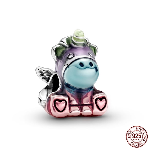 Gran oferta de abalorios compatibles con Pandora 925, pulsera Original, búho de plata 925 con circonita azul, abalorios de corazón rojo, cuentas finas para fabricación de joyas DIY Dengxun unisex