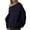 Navy, variant on WMQPNNS Women Casual Long Sleeve Sweatshirts Fall Off The Shoulder Pullover One Shoulder Tops Cute Loose Hoodies with Pocket, Color Navy, Size S