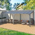 thumbnail image 2 of YODOLLA Gazebo Mural 20'x10 Pieds, Toit Rigide Robuste - Abri Extérieur Blanc - Noir, 2 of 8