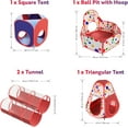 thumbnail image 3 of DEA 5-Piece Kids Play Tents Crawl Tunnels and Ball Pit Popup Bounce Playhouse Tent with Basketball Hoop for Indoor and Outdoor Use with Red Carrying Case, 3 of 17