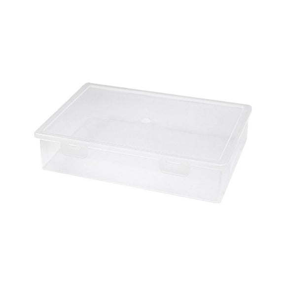 Taomzat Clearance Plastic Storage Bins Containers with Lids, Stackable Document Storage Box, Organizing Container for Home, Office and School Supplies, 12.2" x 8.7" x 2"