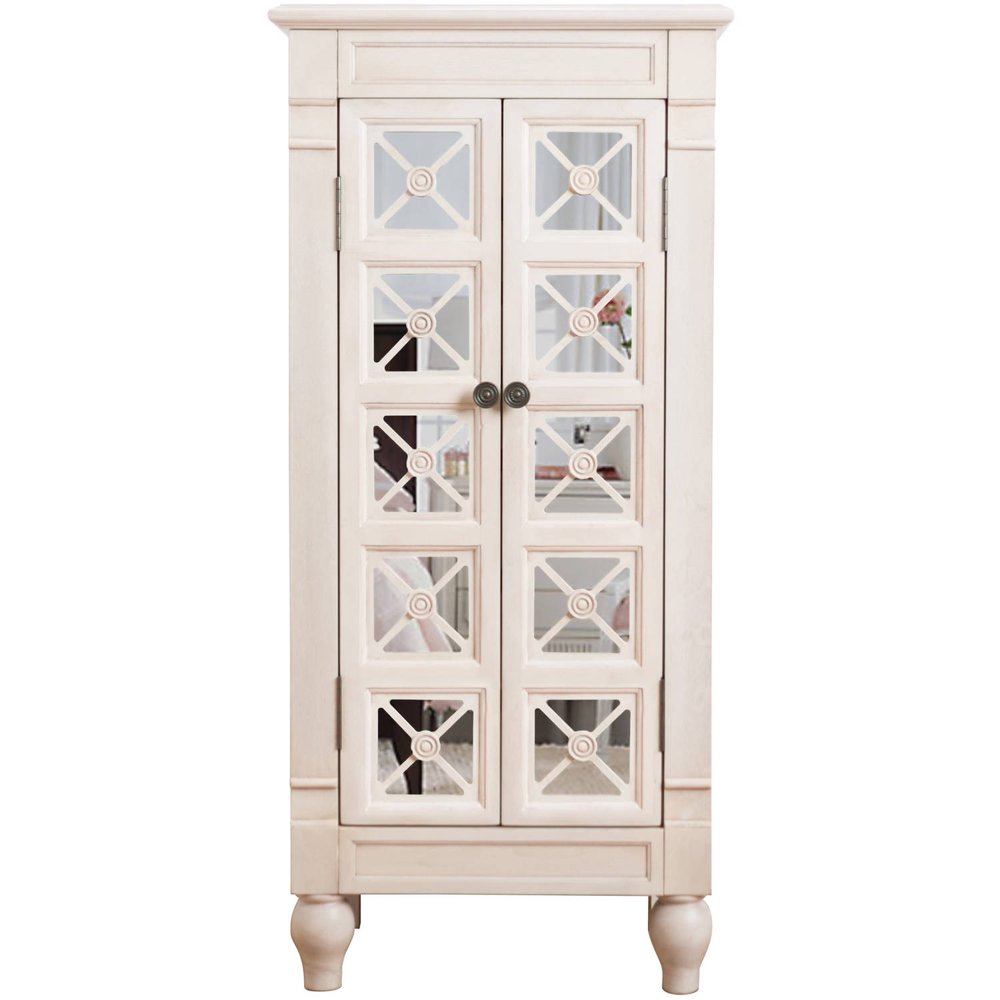 Hives & Honey Celine Standing Mirrored Jewelry Armoire White