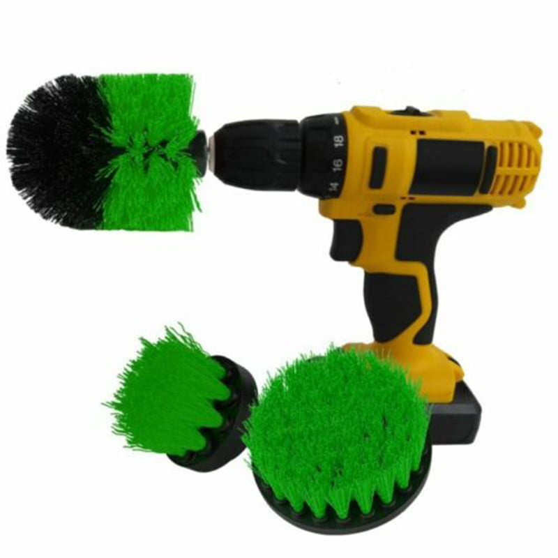 3pcs Power Scrubber Drill Brush Kit Cleaner Spin Tub Shower Tile Grout Wall