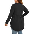 thumbnail image 5 of TARAINYA Women's Plus Size Tops Long Sleeve Henley V Neck Button Up Flowy T Shirts Tunic Loose Blouses, 5 of 8