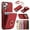 Red, variant on For iPhone 16 Pro Max Wallet Case, Multiple Cards Holder Crossbody Shoulder Strap Ring Holder Kickstand Premium PU Leather Shockproof Lightweight Phone Case for Apple iPhone 16 Pro Max, Brown
