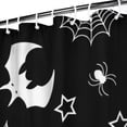 thumbnail image 3 of Black Halloween Bat Spider Pattern Shower Curtain 84"x72" ,Bathroom Decorative Shower Curtains Set with 12 Hooks,Modern Waterproof Washable Shower Curtain, 3 of 6