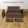 thumbnail image 3 of Walsunny Small Modern Loveseat Sofa, Upholstered Fabric Love Seat with Linen Cushions, Compact and Stylish for Small Spaces, Living Room, Bedroom, Office，Brown, 3 of 8
