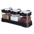 thumbnail image 3 of Tercer recipiente de vidrio para condimentos, caja de condimentos de 220 ml, juego de tarros para especias, tarro de vidrio transparente para cocina con tapa, cuchara y soporte, utensilios de cocina brillar Electrónica, 3 of 5