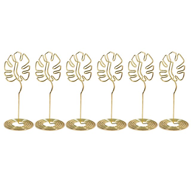 6Pcs Fashion Metal Electroplating Monstera Holder Desktop Decoration Gift Scratch Signature(Golden)