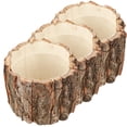 thumbnail image 4 of 3pcs Wood Bark Flower Pots Farmhouse Flower Buckets Wood Log Plant Containers, 4 of 5
