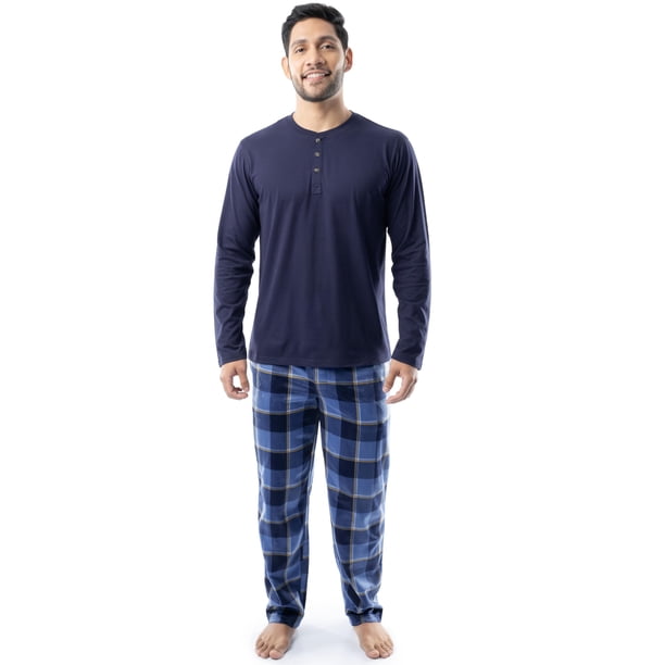 Conjunto de pijama IZOD para hombre, jersey de manga larga y pantalones de forro polar