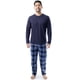 thumbnail image 1 of Conjunto de pijama IZOD para hombre, jersey de manga larga y pantalones de forro polar, 1 of 6