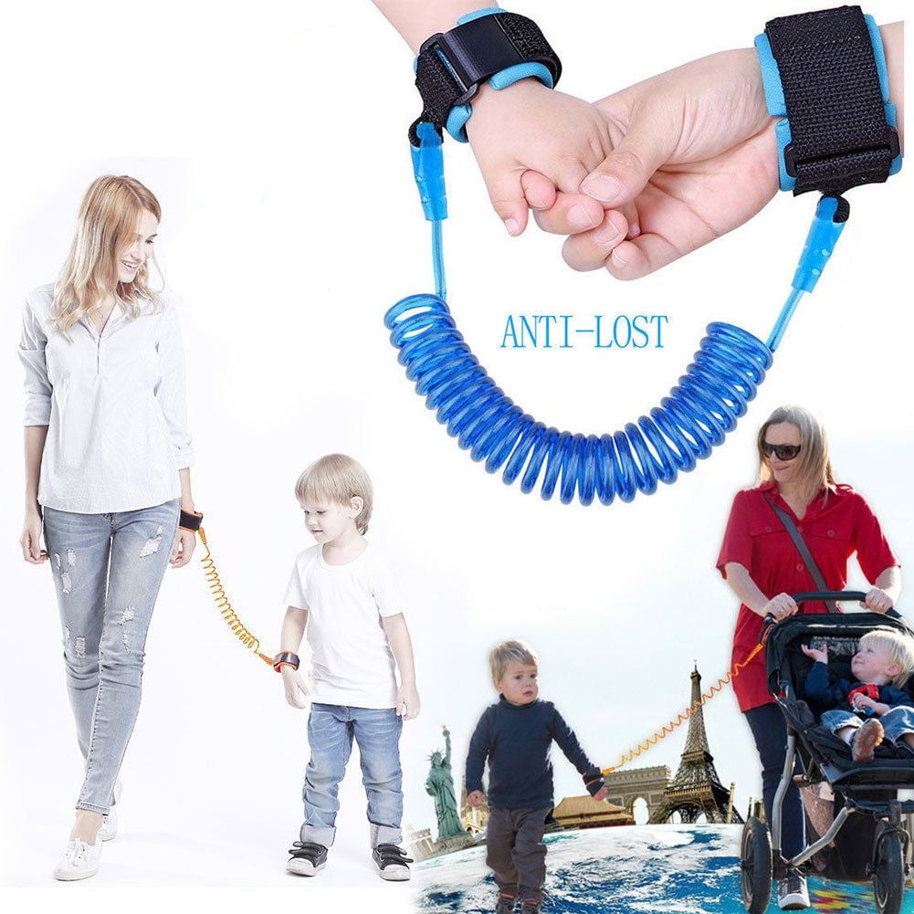 Safety Wrist Leash Loop Wristband Walking Harness with Safety Key Lock for Toddlers Kids Baby 2.5M Anti Lost Wrist Link Pink