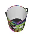 thumbnail image 3 of Large Laundry Basket with Handle, Invader Zim Collapsible Laundry Hamper, Dirty Clothes Storage Basket for Living Room, Bathroom, Bedroom, College Dorm, 3 of 7