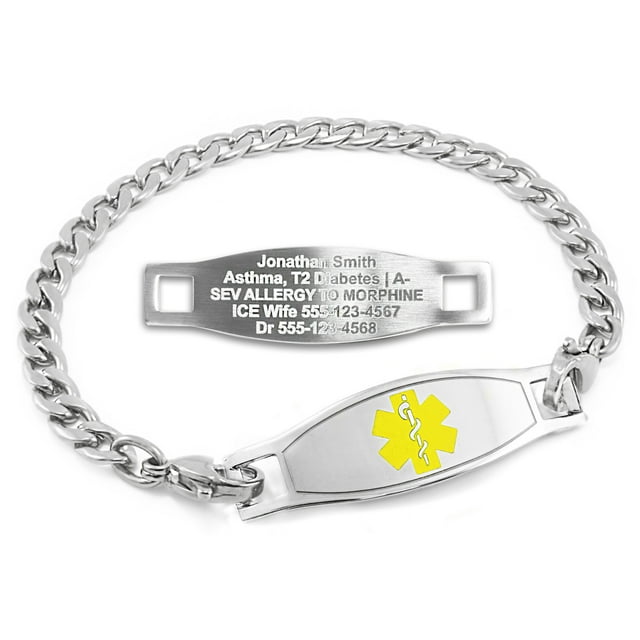 MedicEngraved Stainless Steel Custom Medical Alert Bracelet - 5mm Curb Link