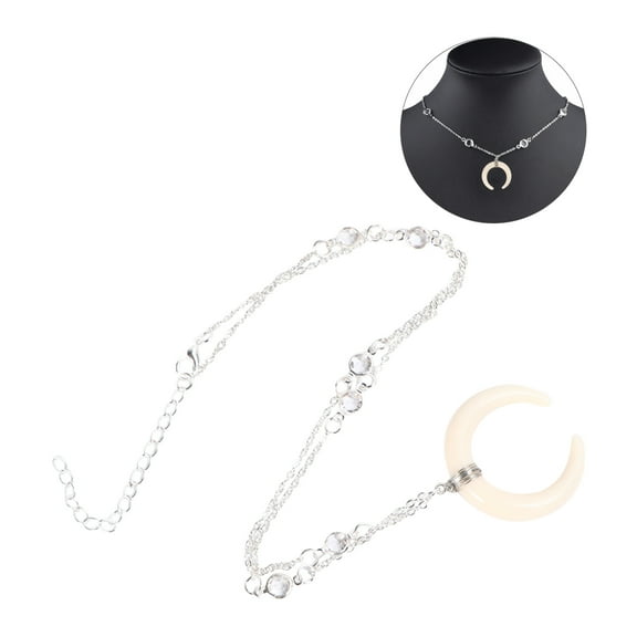 LEORX Moon Jewelry For Women Silver Alloy Pendant Necklace 1Set