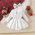 thumbnail image 6 of HCNTES Baby Girl Fall Clothes Clown Dress Ruffle Romper Long Sleeve Patchwork Doll Cute Halloween Outfit(6-12 Months,Z142-White), 6 of 8