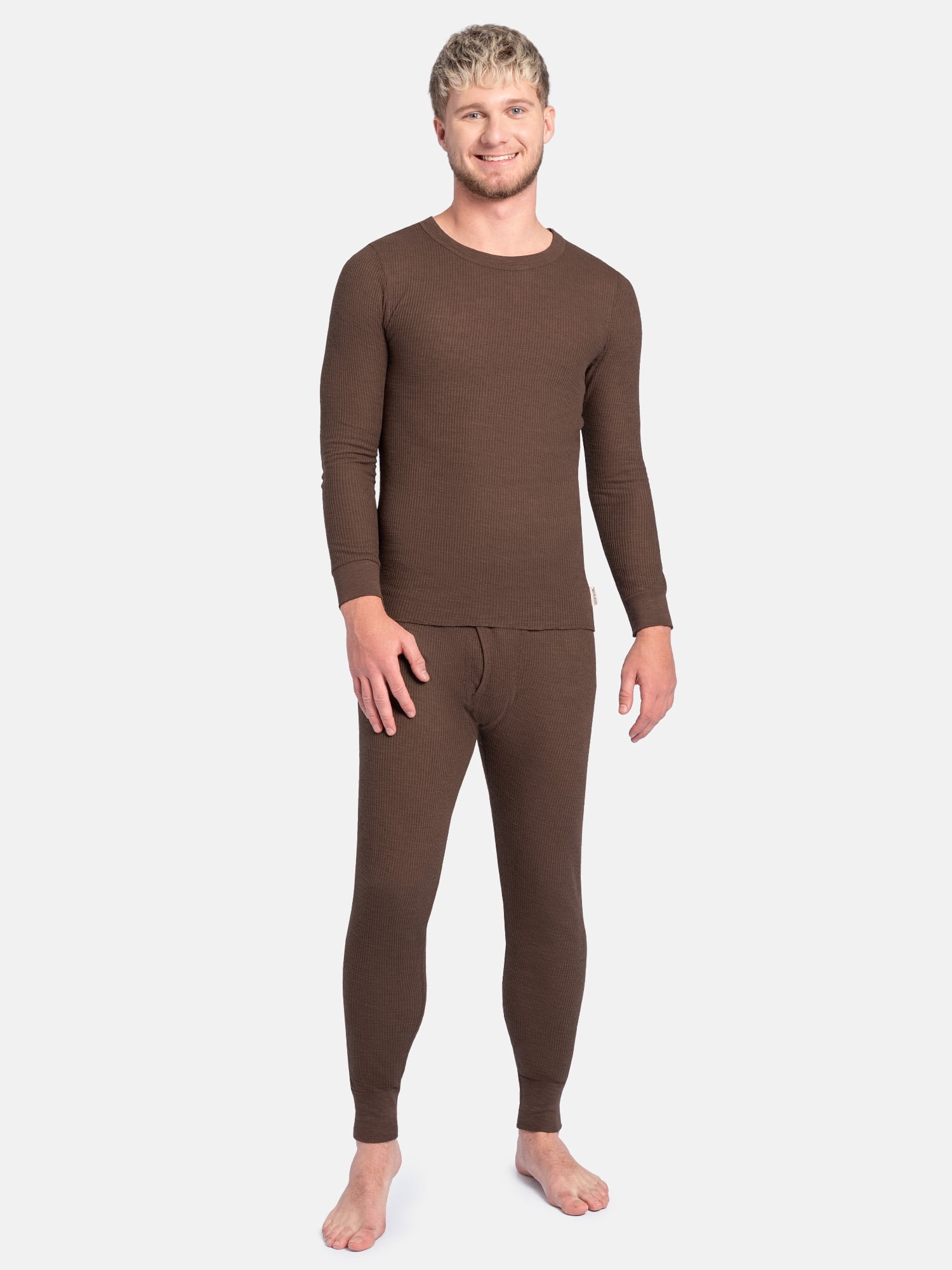 Fruit of the Loom Men's Slub Waffle Thermal Underwear Crew Top, Sizes S-5XL