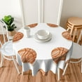 thumbnail image 3 of Basketball Table Cloth Round Table Cover Wrinkle Resistant Waterproof Tablecloth 60 Inch Washable for Kitchen Party Picnic White, 3 of 5