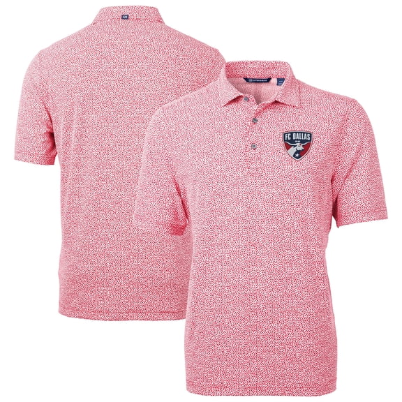 Men's Cutter & Buck Red FC Dallas DryTec Virtue Eco Pique Botanical Print Recycled Polo