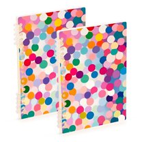 FORMRS 1-Subject Spiral Notebook 8" x 5" College Ruled 60 Refillable Sheet, Light Colorful Circles