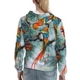 thumbnail image 7 of Fotbe Exotic Birds Forest Pattern Womens Long Sleeve Hoodie, Pullover Hooded Sweatshirt, Kangaroo Pocket Hoodie with Eye-catching Drawstrings-Medium, 7 of 7