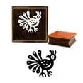 thumbnail image 1 of Printtoo Peacock Design Wooden Rubber Stamp Diary Card Square Brown Print Block-2 x 2 Inches, 1 of 1