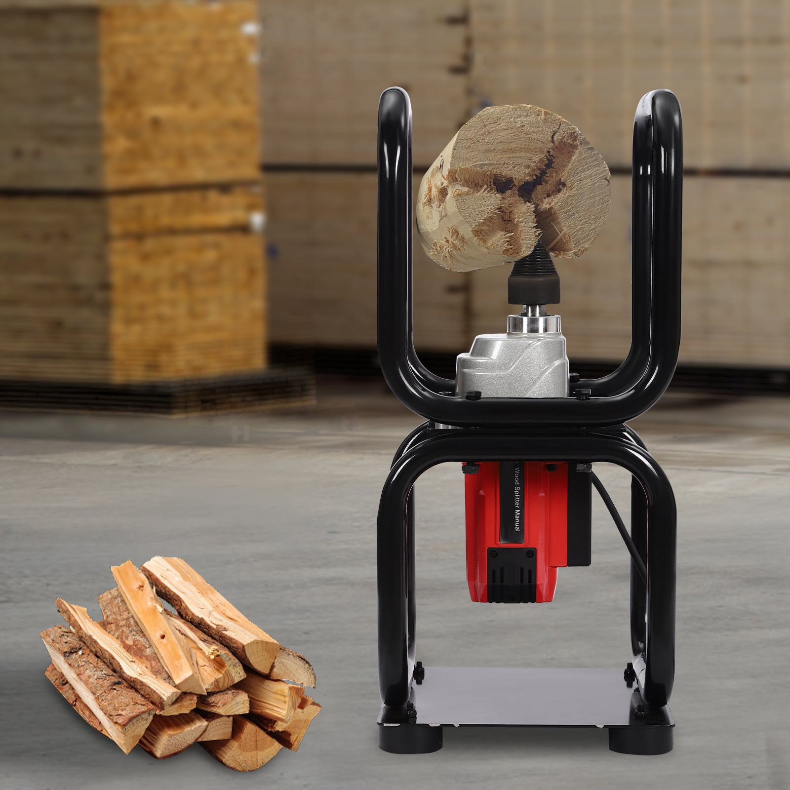 Log Splitter,Wood Splitter Electric Powered 450rpm,3.3 KW Electric Firewood Splitting Machine 200N.m for Wood Mills, Firewood Splitting,110V