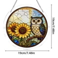 thumbnail image 3 of huayou Round Acrylic Stained Glass Suncatcher Puzzle, Owl Sunflower Pattern Window Hanging Light Catcher, Vintage Stained Glass Style Wall Ornament for Home Garden Decoration, 3 of 9