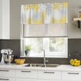 thumbnail image 4 of Yellow White Curtain Valances for Windows, Kitchen Valance Window Treatments Panel 2 Pack, Abstract Grey Chrysanthemum Flower Floral Rod Pocket Short Curtains for Bathroom Bedroom 42 x 12 Inch, 4 of 8