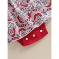 thumbnail image 5 of vera natura Baby Girls 2Pcs Christmas Outfits Ruffle Long Sleeve Skirt Romper with Headband Set Clothes, 5 of 10