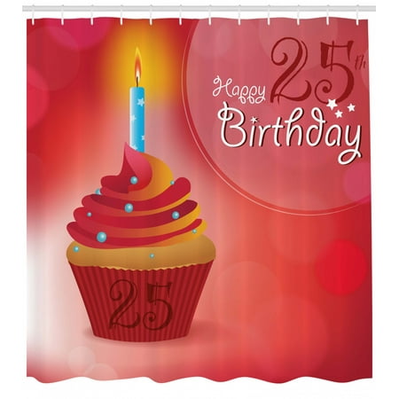 25th Birthday Decorations Shower Curtain Delicate Blue Dots On A
