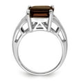 thumbnail image 2 of Auriga 925 Sterling Silver Smoky Quartz Engagement Ring Size 8 for Women, 2 of 4