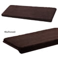 thumbnail image 2 of PURE ERA Bullnose Plush Carpet Stair Treads 14pcs With 1pcs Matching Landing Mat Self Adhesive Non-slip Deep Brown, 2 of 11
