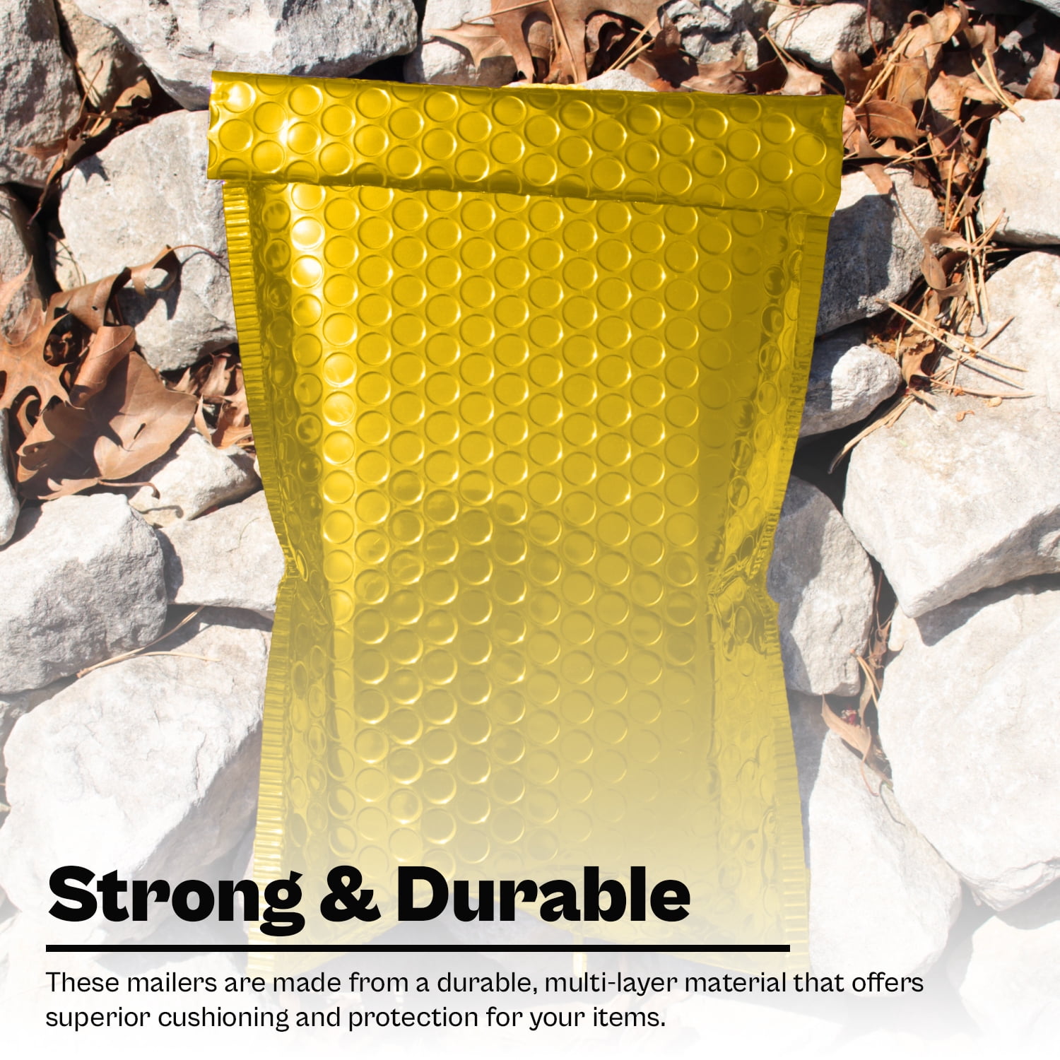 MMBM Gold Poly Bubble Mailers 250 PCS Shipping Mailing Padded Envelopes Self-Seal Bags 7" x 6.75"