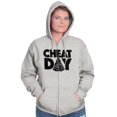 thumbnail image 3 of Cheat Day Pizza Fitness Food Craving Unisex Fleece Graphic Zip Up Hoodie Brisco Brands 2X, 3 of 5