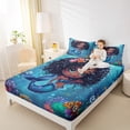 thumbnail image 4 of Manfei Cute Mermaid Princess Queen Sheet Sets,Colorful Ocean Coral Flat Sheet,Magic Sea Animal Queen Fitted Sheet For Girl Kids,Ultra Soft Home Decor,4pcs, 4 of 7