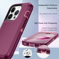 thumbnail image 5 of I-HONVA Compatible with iPhone 14 Pro Case,3-Layer Military Grade Drop Protection Anti-Slip Bumper Rugged Shockproof Dustproof Protection 6.1 inch Phone Case,Purple Pink, 5 of 7