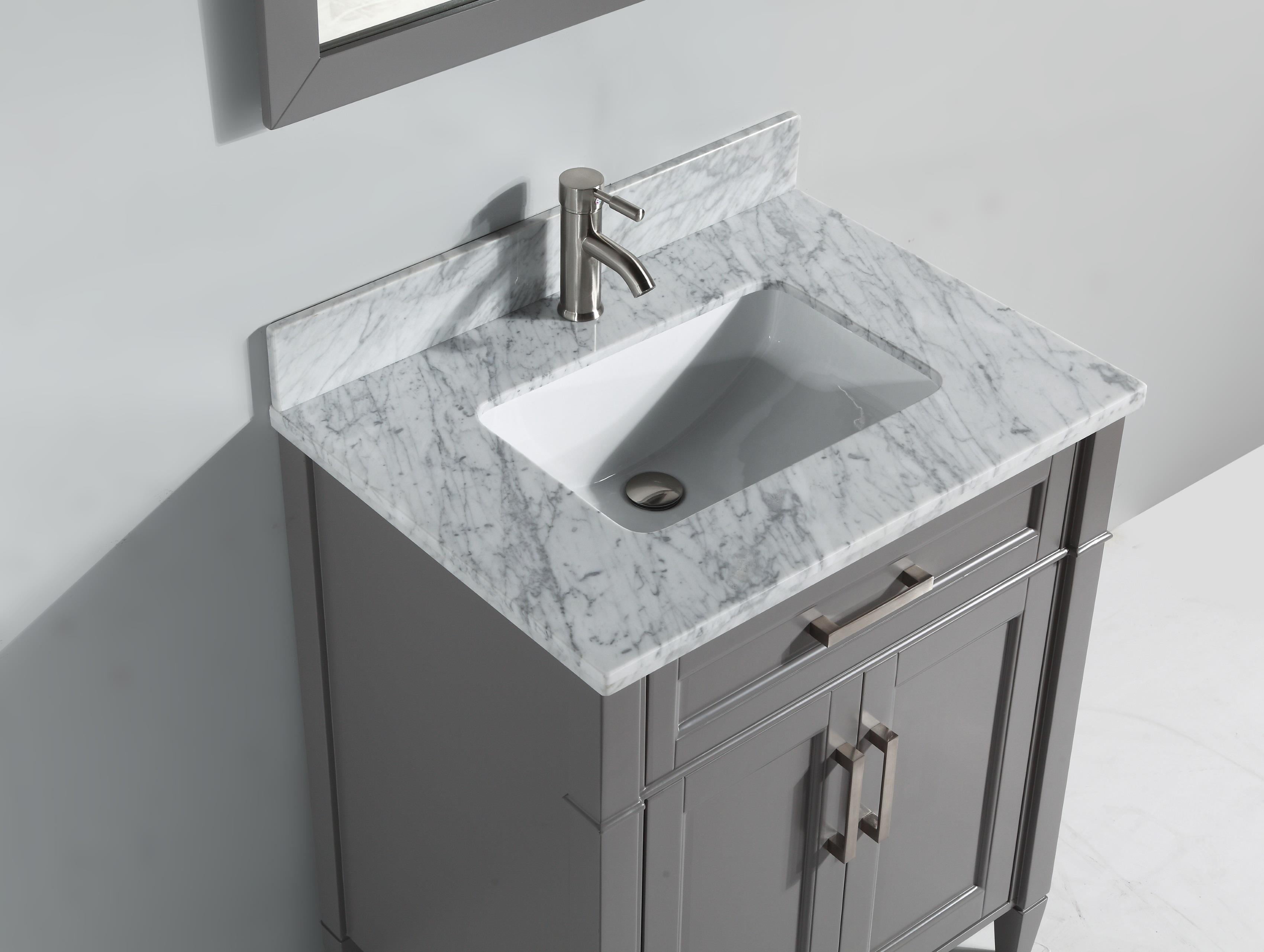 Vanity Art 24 Inch Single Sink Bathroom Vanity Set With Carrara Marble Vanity Top Walmartcom Walmartcom