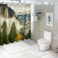 thumbnail image 7 of Creowell Mountain Foggy Trees Modern Waterproof Shower Curtain Set for Country Cottage & Farmhouse Bathroom Decor with Hooks 36x72, 7 of 7