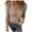 Khaki, variant on Women's Long Sleeve Shirt Fall Fashion Slim Fitted Crew Neck Ruched Top Casual Ribbed Knit Basic Button Going out Tee