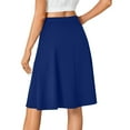 thumbnail image 3 of WTOBBY Ladies' Fashionable Casual High-waisted Button Front Skirt, Women's Tailored Office Daily Wear Skirt with Elegant Design and Comfort Fit,Blue S, 3 of 4
