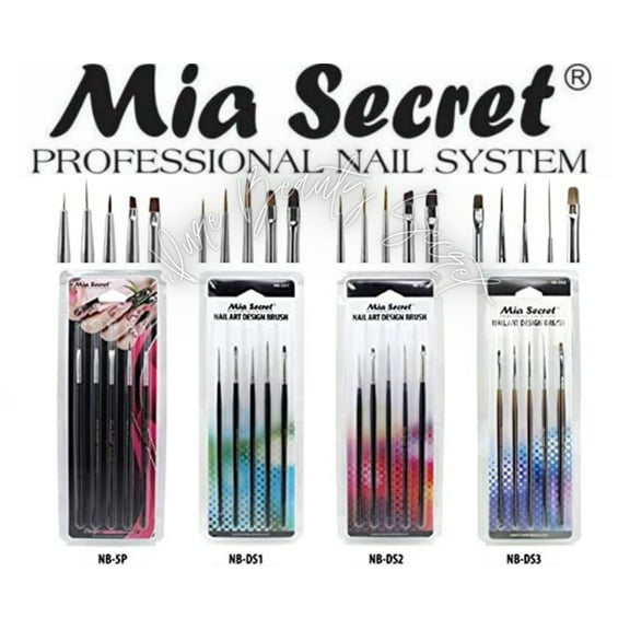 Mia Secret 5 Piece Nail Art Design Brush Sets - COMBO PACK
