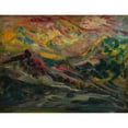 thumbnail image 2 of Arnold Peter Weisz-Kubínčan 14x12 Gold Ornate Wood Frame and Double Matted Museum Art Print Titled - Sunset in the Mountains (1940-1944), 2 of 4
