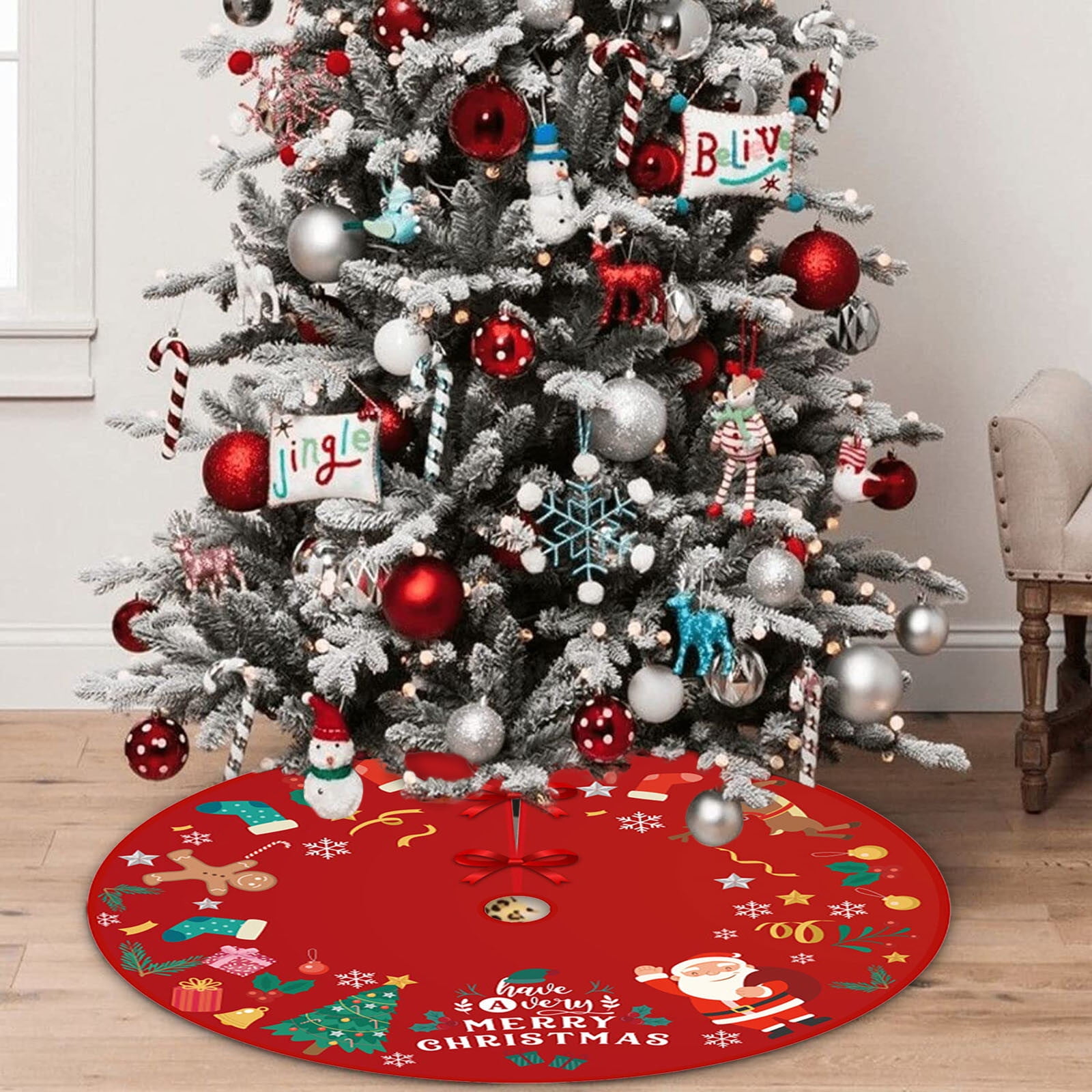 DJKDJL Winter Decor Atmospheric Christmas Tree Skirt Decoration For Home Xmas Tree Decorations Skirt Ornament Festive Holiday Party Decorations Indoor Outdoor Ideal Christmas Decorations Walmart
